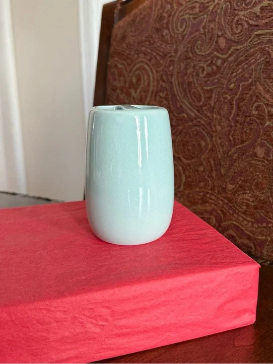 Ceramic Aqua Blue Toothbrush Holder - Picture 2 of 7